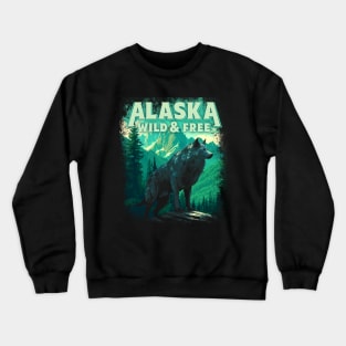 Alaska grey wolf Crewneck Sweatshirt